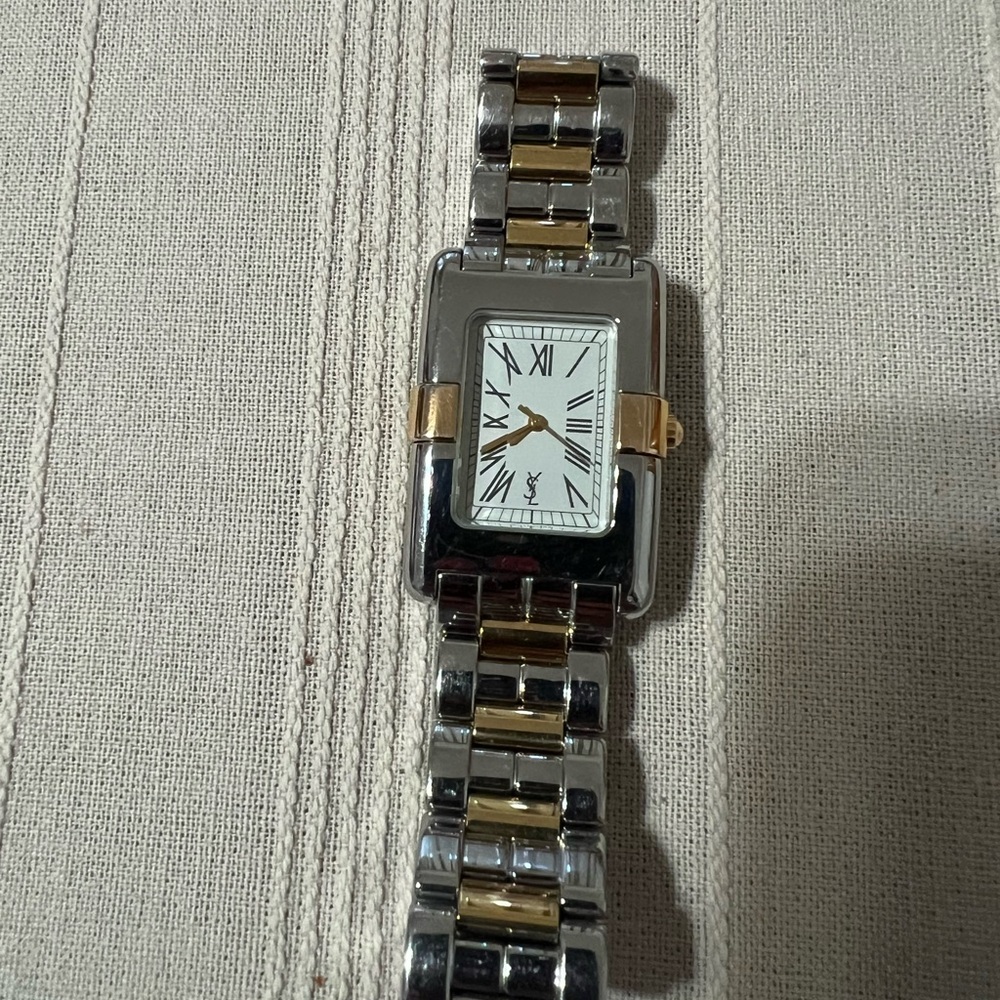 Yves Saint Laurent Silver two tone watch